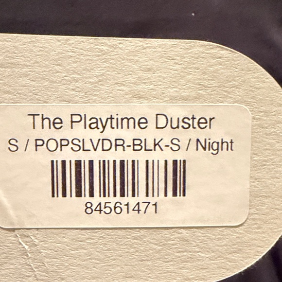 Duster Black Square-Neck Maxi Dress with Puff Sleeves, Tiered Skirt, Pockets - Picture 12 of 12